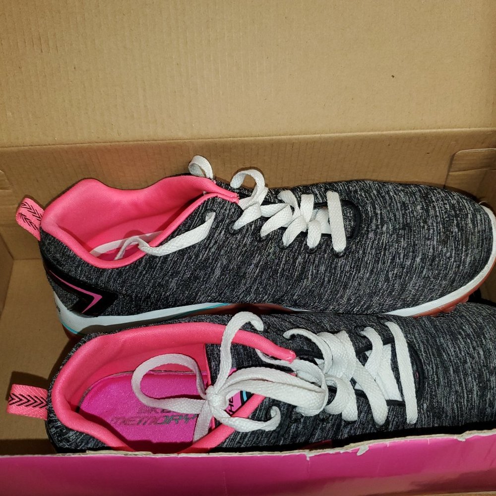 Women's Skechers Sketch - Air 2.0 Pink/Black Shoes - Size 8 - Brand New